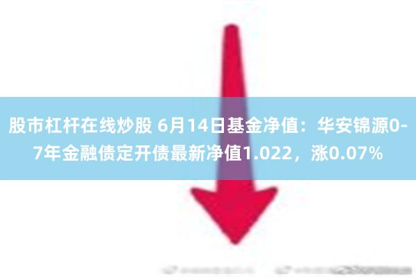 股市杠杆在线炒股 6月14日基金净值：华安锦源0-7年金融债定开债最新净值1.022，涨0.07%