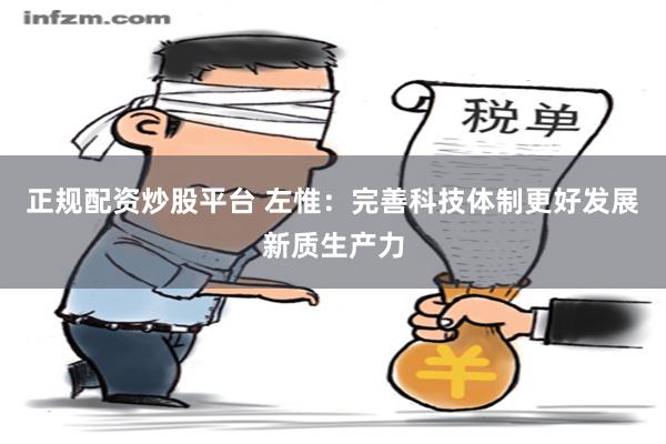 正规配资炒股平台 左惟：完善科技体制更好发展新质生产力