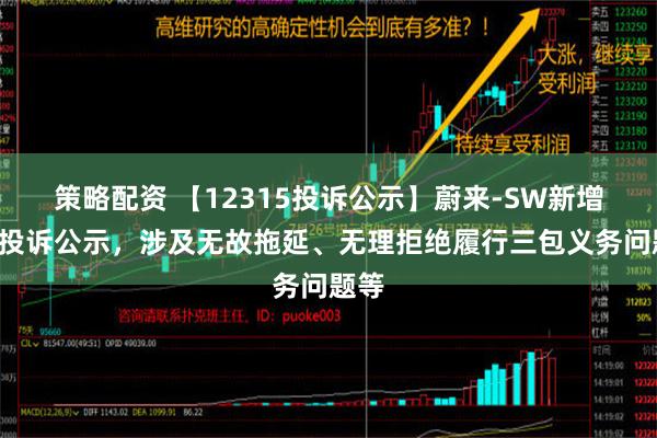 策略配资 【12315投诉公示】蔚来-SW新增2件投诉公示，涉及无故拖延、无理拒绝履行三包义务问题等