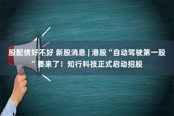 股配债好不好 新股消息 | 港股“自动驾驶第一股”要来了！知行科技正式启动招股