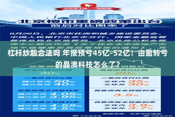 杠杆炒股合法吗 年报预亏45亿-52亿！由盈转亏的晶澳科技怎么了？